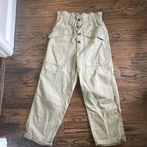 BDG olive cinched jeans button front Medium